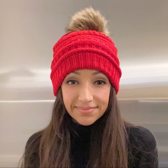 ❤️Pom beanie red - Picture 5 of 7